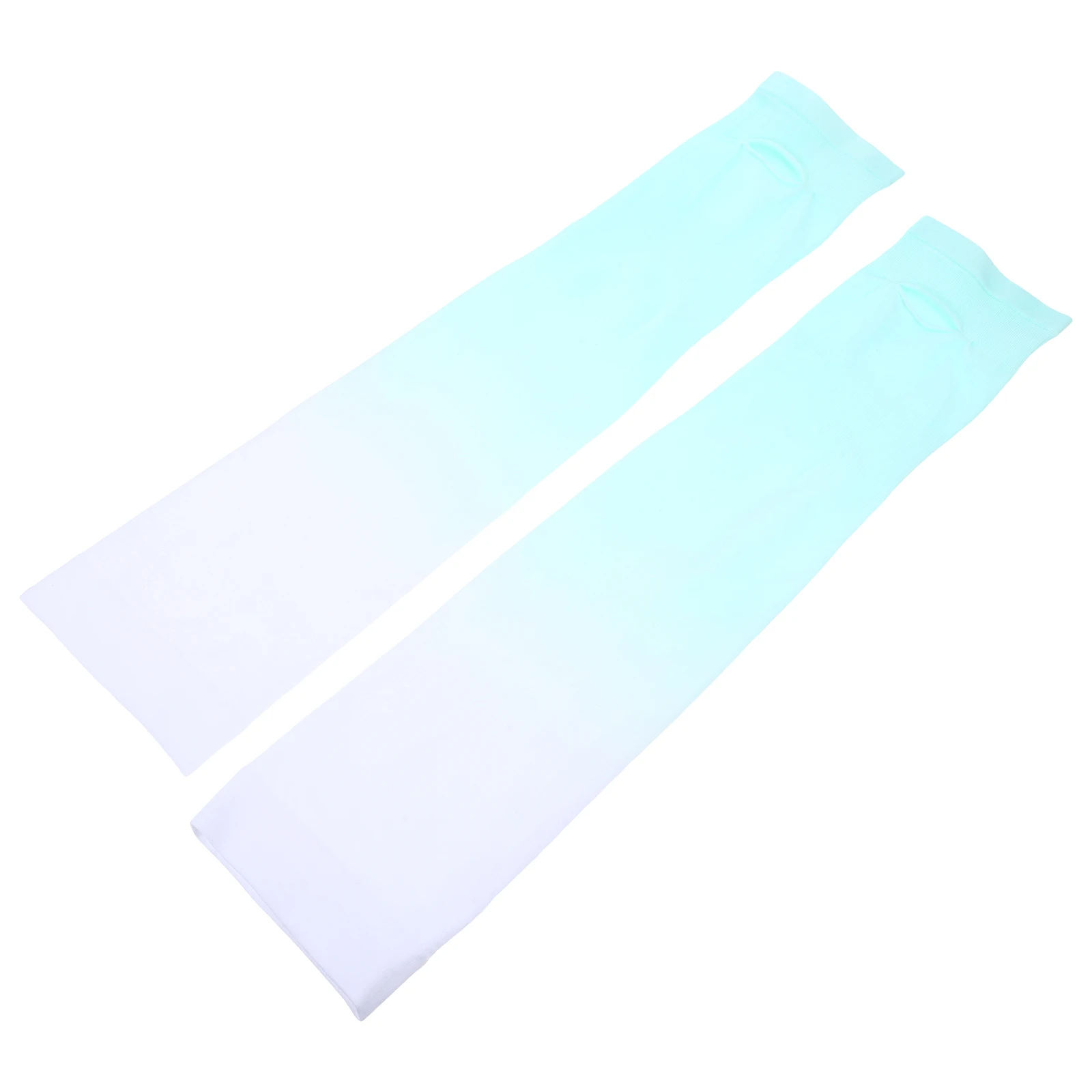 

Sun Protection Arm Sleeves Cooling Cover Summer Outdoor Basketball Women Gradual Color Thin Fabric Thumb Hole Green White
