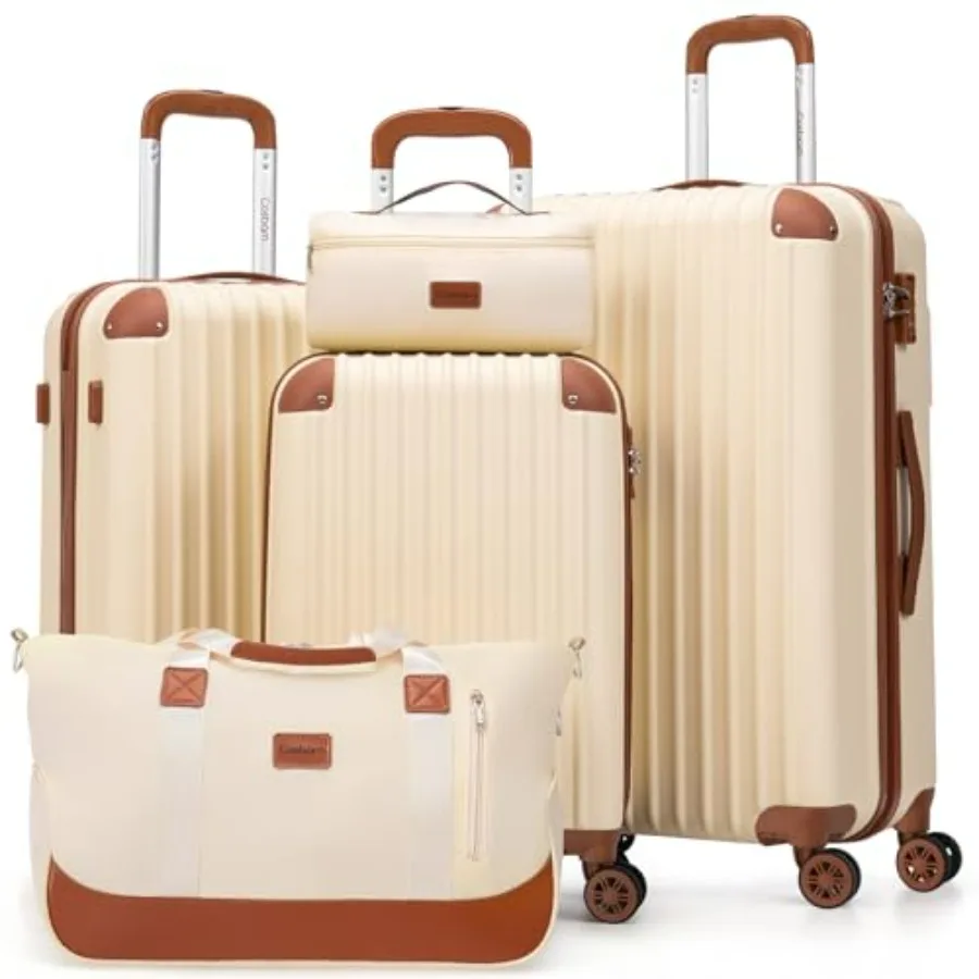 

Luggage Sets 5 Pcs Suitcases with Wheels, Suitcase Set ABS Hard Case Luggage with TSA Lock Spinner Wheels Durable Travel Luggag