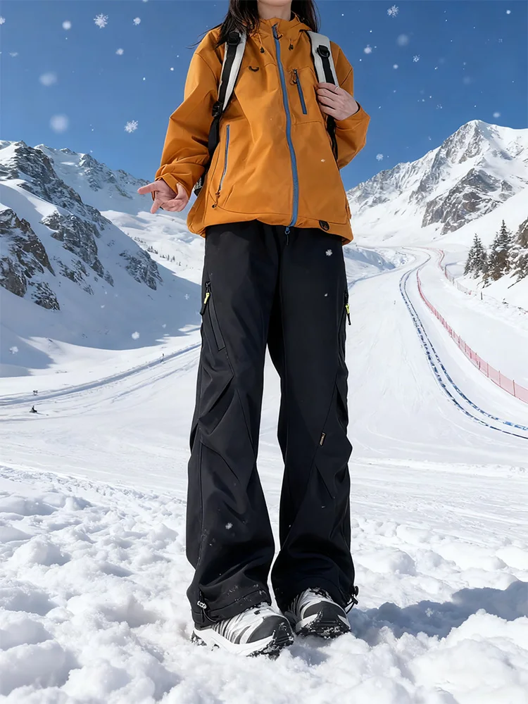 

Soft ell Ski Pants Fce Lined Casual Hiking Mountain Climbing Trousers Autumn Winter Outdoor Windproof Breathable Men's F...