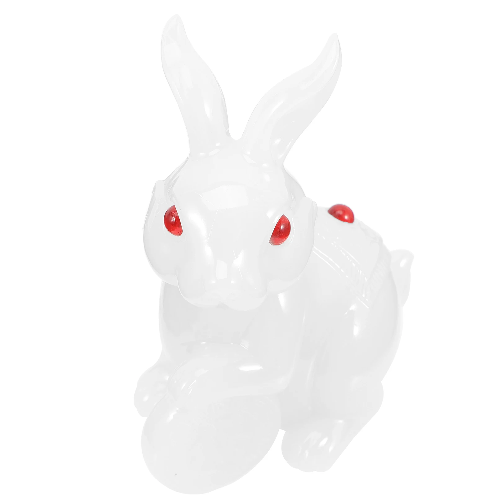 

European Style White Jade Rabbit Ornaments Cute Resin Figurine Bunny and Statues