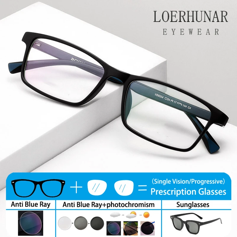 

Fashion Ultra Light TR90 Teenage Student Sports Men Glasses Prescription Customized Anti Blue Light Myopia Photochromic Glasses