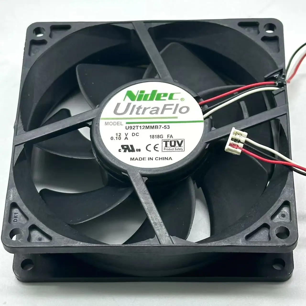 

Nidec U92T12MMB7-53 DC 12V 0.1A 90x90x25mm 3-Wire Server Cooling Fan