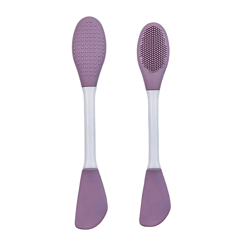 1 cepillo de máscara de silicona de doble cabezal, belleza, cuidado de la piel, lavado de cara, cepillo de silicona, exfoliante, limpieza de nariz, cepillos de eliminación de espinillas