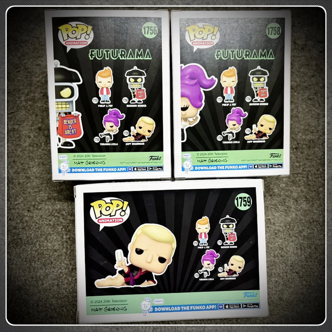 Figura de vinilo Funko Pop de Futurama: Matador, Bender, Turanga, Leela, Zapp, Brannigan. Producto oficialmente licenciado, artículo de colección, ideal como regalo para los fans.