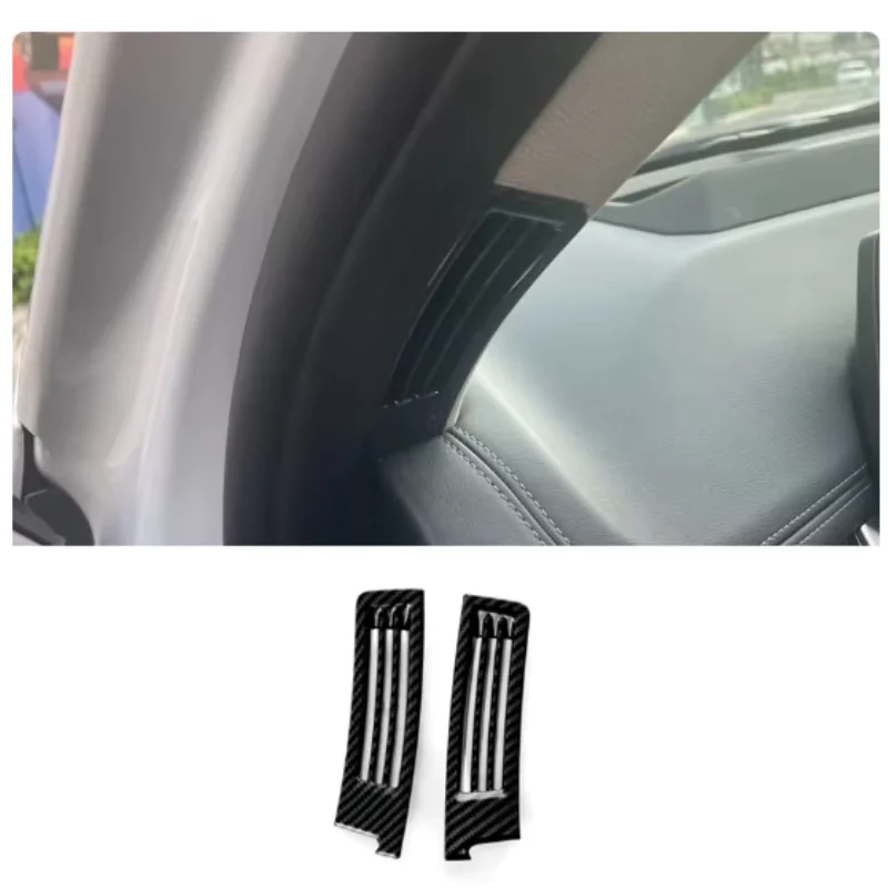 Car Accessories Fit For BMW X1 2023 2024 2025 Carbon Fiber Grain Front Side Air Conditioning Outlet Vent Cover Trim