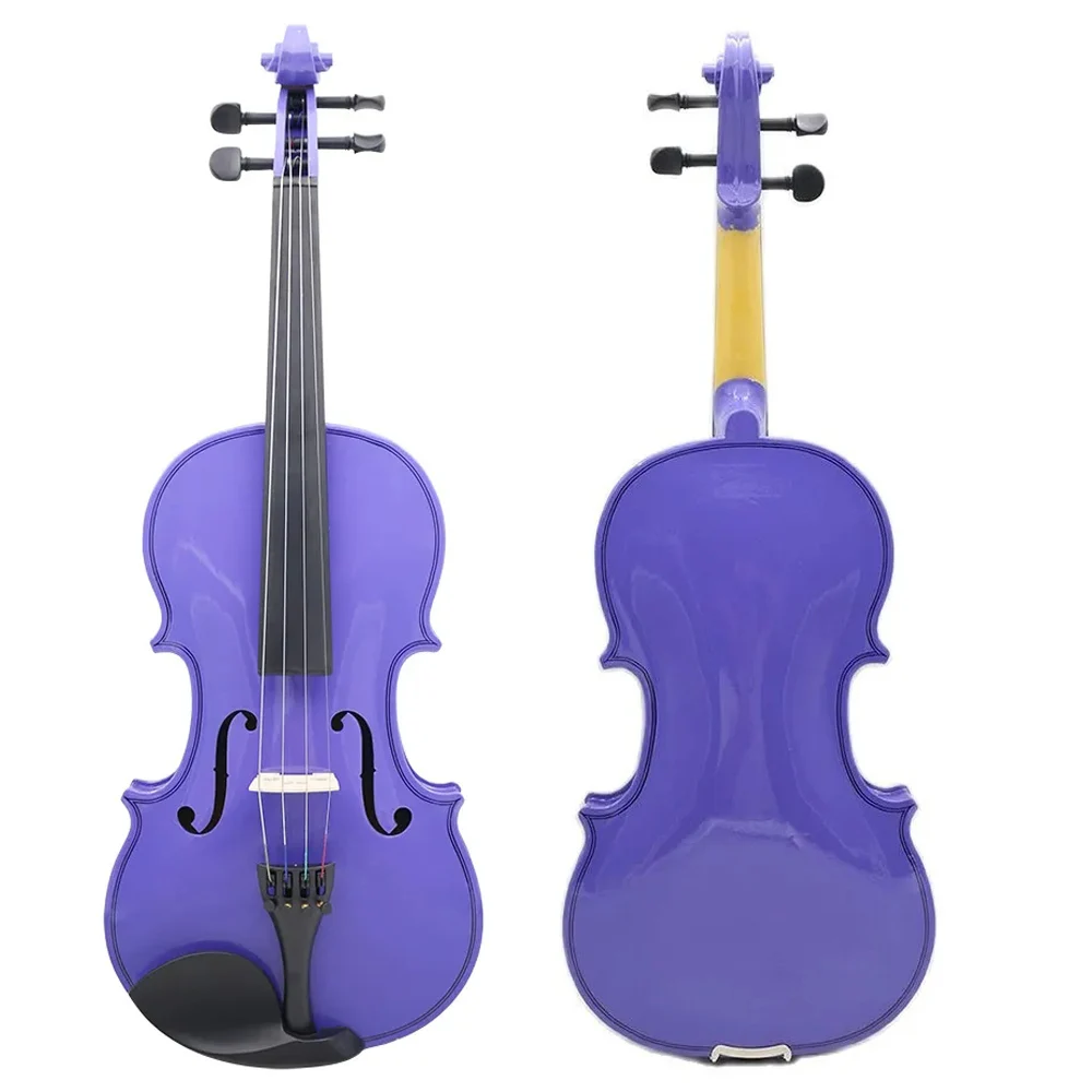 4/4 Violin Suitable for Beginners Student Violin Sets Purple Violin with Case Bow Strings Shoulder Rest  Accessories