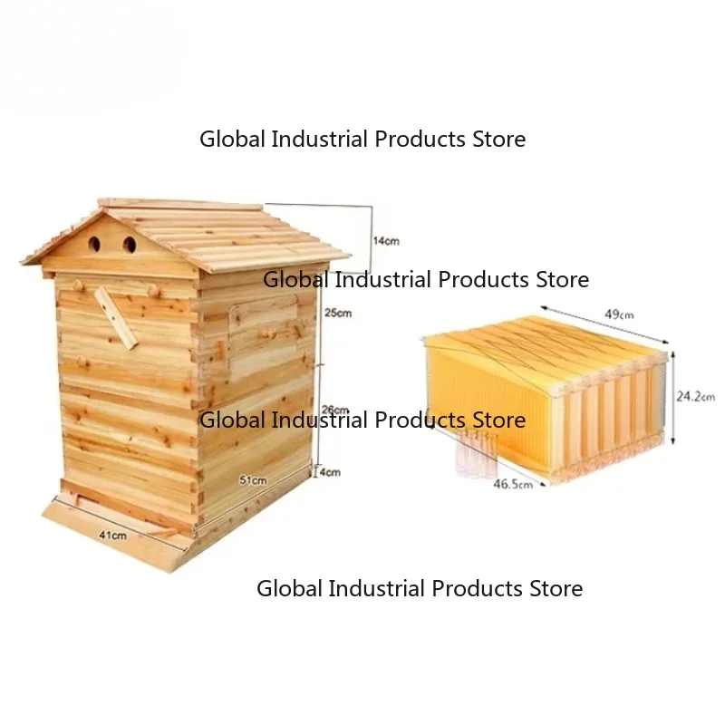 

Автоматический улей для пчёл на 7 рамок из китайской ели с восковым покрытием и системой самотекучей воды