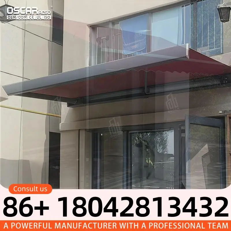 Retractable Windproof Motorized Canopy for Outdoor Garden Window Use Heavy Duty Cassette Awnings in Europe and North America Ret