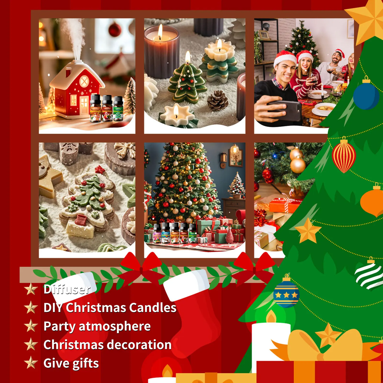 عيد الميلاد الزيوت الأساسية الصنوبر المخاريط زيت طبيعي العناية بالوجه العناية بالبشرة العناية باليدين عيد الميلاد شمعة الناشر هدايا عيد الميلاد 10 مللي #2