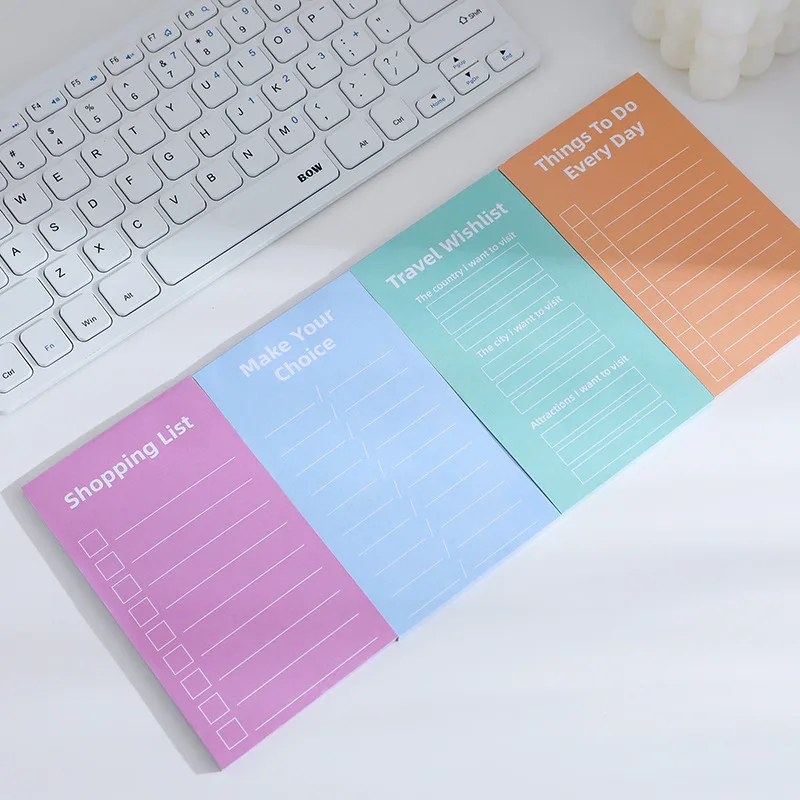 50 Sheets Korean CUTE Work Notes Today\'s Weekly Plan Notepad Home Shopping List Record Office Stationery School Supplies