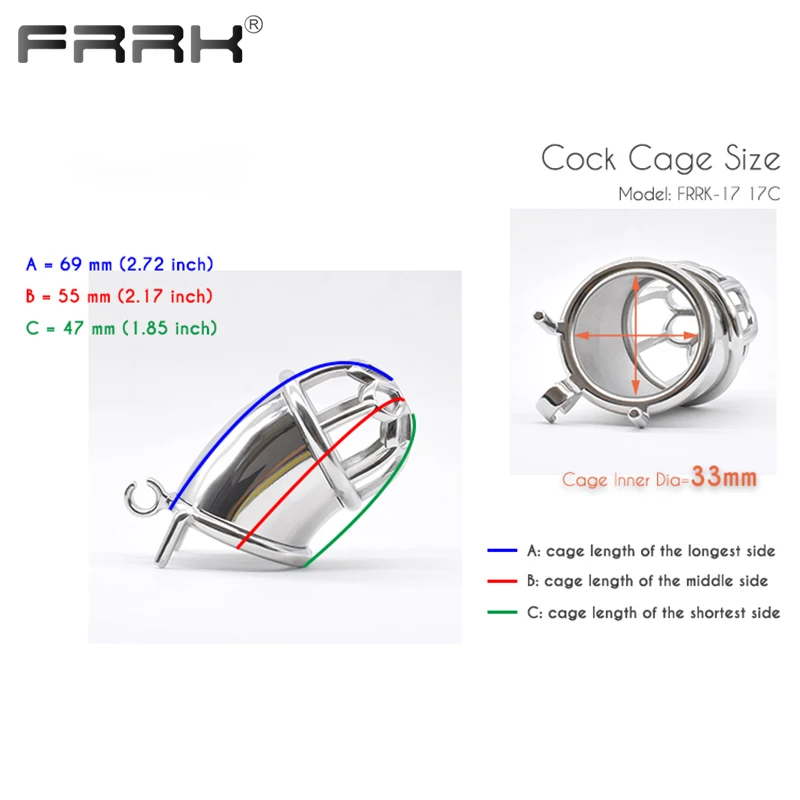 FRRK Male Chastity Device for Men Metal Tube Cock Sleeve Tease Steel BDSM Sex Toys Female Led Relationship Bondage Belt