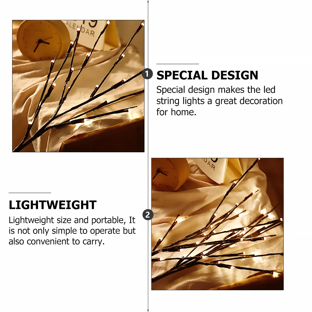 

6pcs Led Branch Light Warm White Decorative Lights For Bedroom Garden Patio Indoor Lamp Tree Shaped Night Light