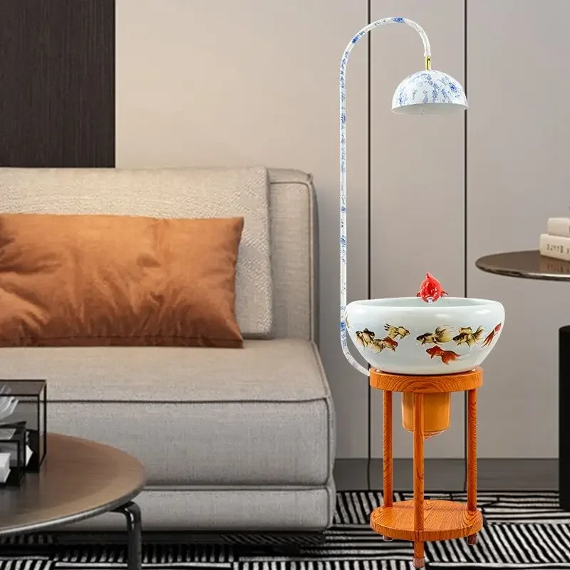 Jingdezhen Ceramic Water Fish Tank Modern Minimalist Goldfish Pot Home Filter Loop Living Room Flowing Water Ornaments