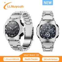 LLNuyoah Smart Watch T20 Bluetooth Call Mecha shell Smart watch Men Sport 24 Hrs Health Monitor for Android IOS 1.19\