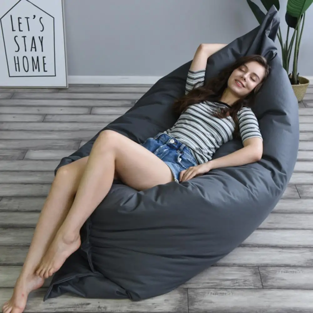 Bean Bag Cover Washable Solid Color 100x140cm Lazy Sofa Slipcover Laze Sofa Protector Slipcover (Sofa Not Included) Home Decor