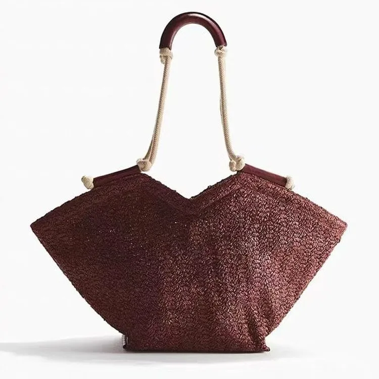 

NEW Large Capacity Straw Tote Bag Designer Women Handbags Handmade Woven Summer Beach Bag Big Shopper Purses