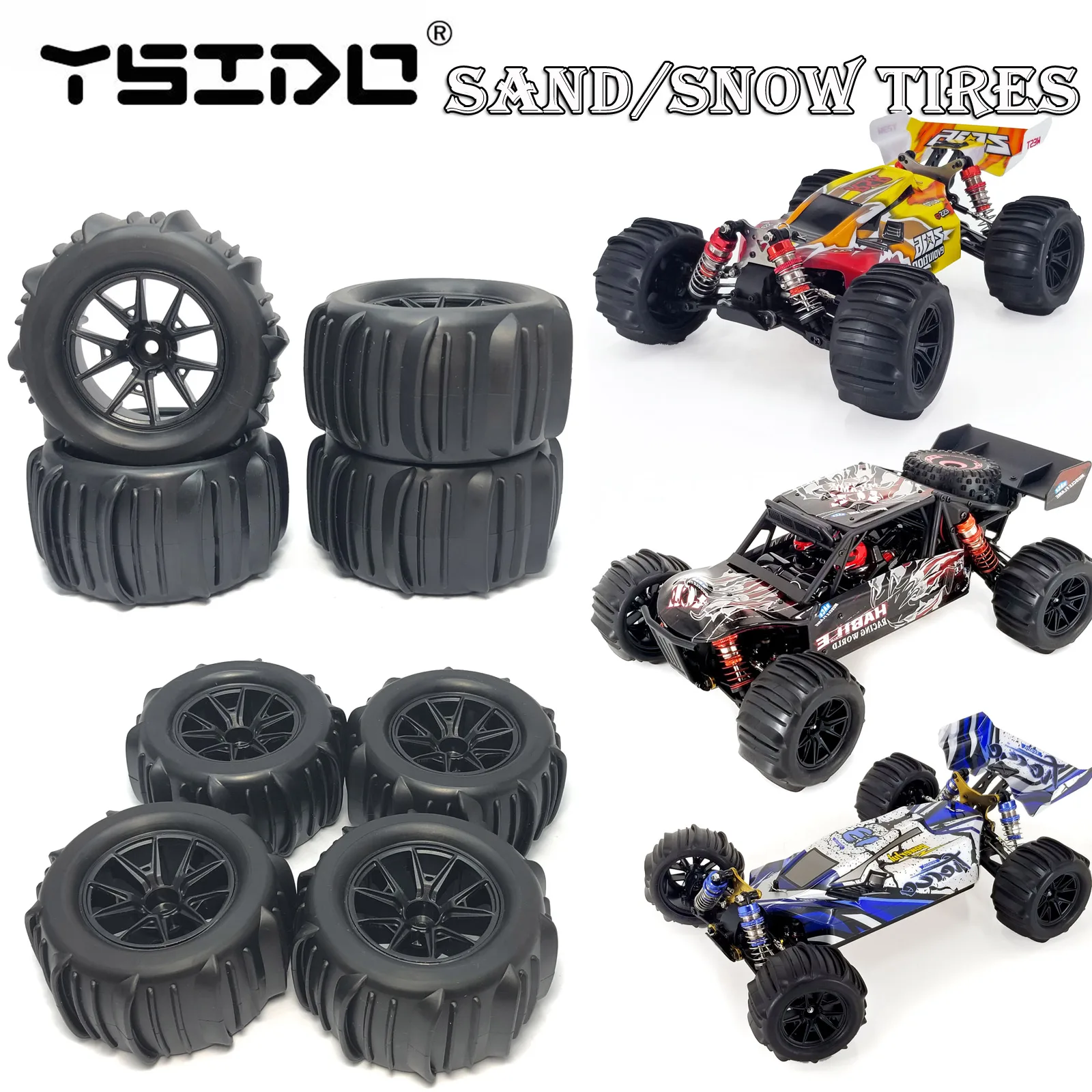 

Шины для пески YSIDO Snow шины для Wltoys 144001 124018 124016 124017 144010 H16P H16E 124019 1/14 1/16 Радиоуправляемый внедорожник