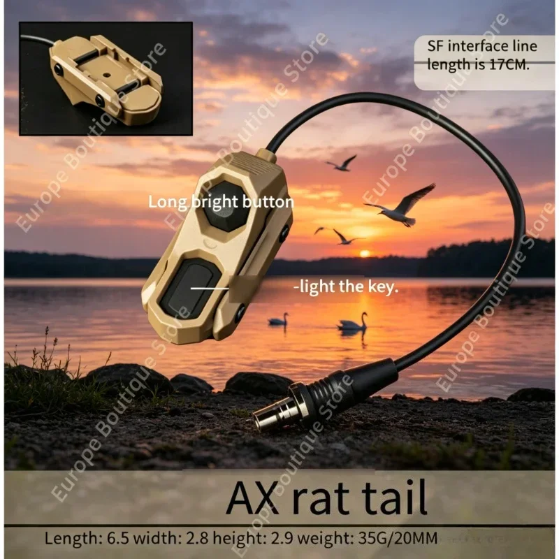 Remote Switch For OGL PEQ-15 Dual/Triple Control 2.5mm SF Plug M600 M300 Flashlight 20mm Rail Toy Accessory