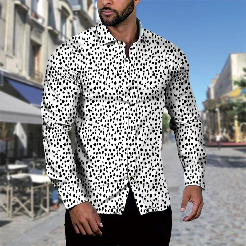 

Men's Casual Long Sve Floral irt Faionable Loose Fit Polyester Fiber Autumn Wear Daily Use No Iron Treaent