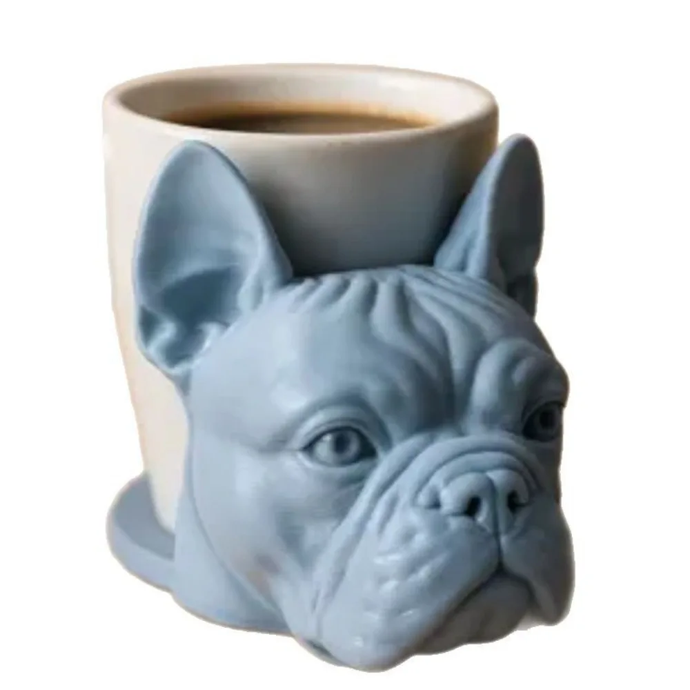 

PLA Bulldog Head Coaster Anti-scalding Anti-slip Coaster Decorations Heat Insulation 3D Printing Water Cup Accessories Gifts