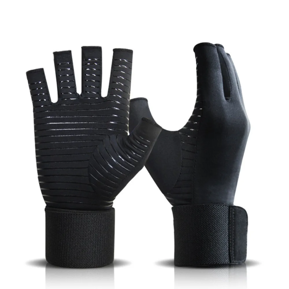 

Sports Breathable Silicone Non-slip Gloves Strappy Copper Fiber Half-finger Gloves Wear-resistant Bike Gloves Bicycle