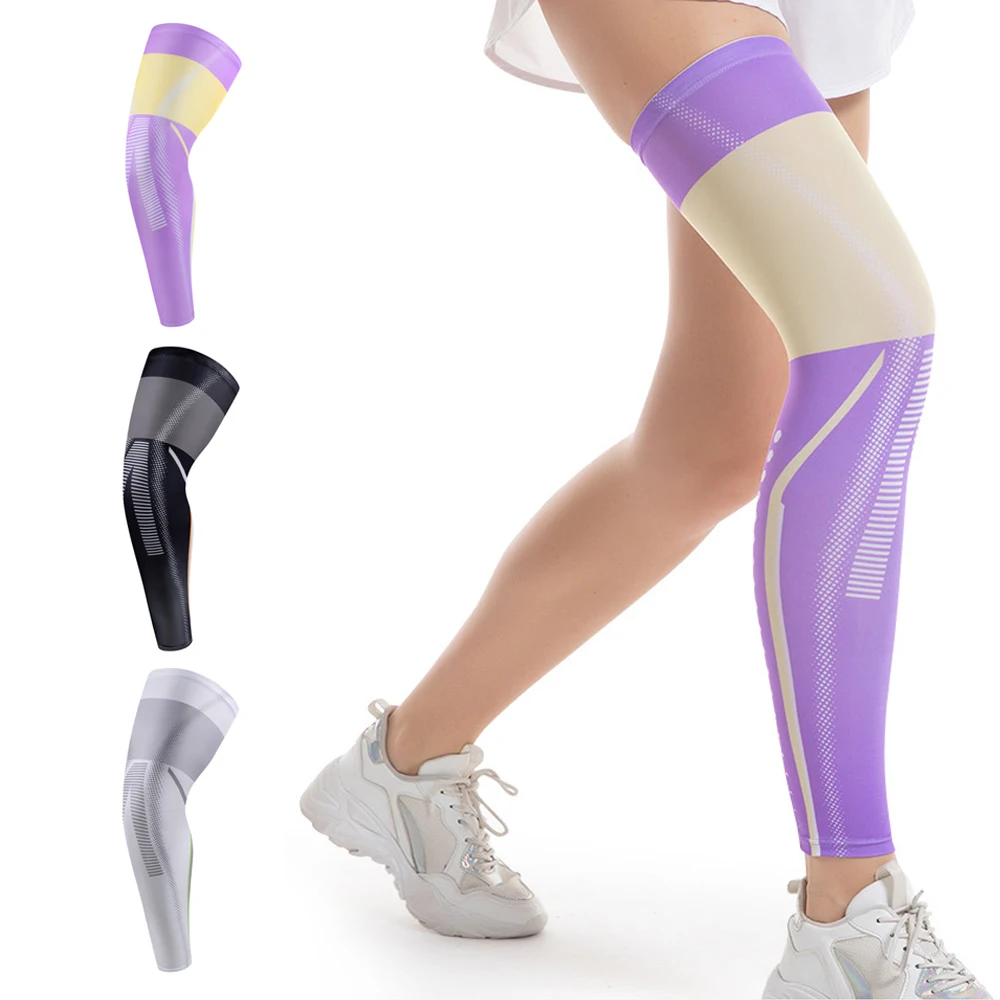 

1pc Full Leg Compression Sleeves, Unisex, Thigh High Compression Stocking Support for Thigh Calf Knee, Running, Basketball