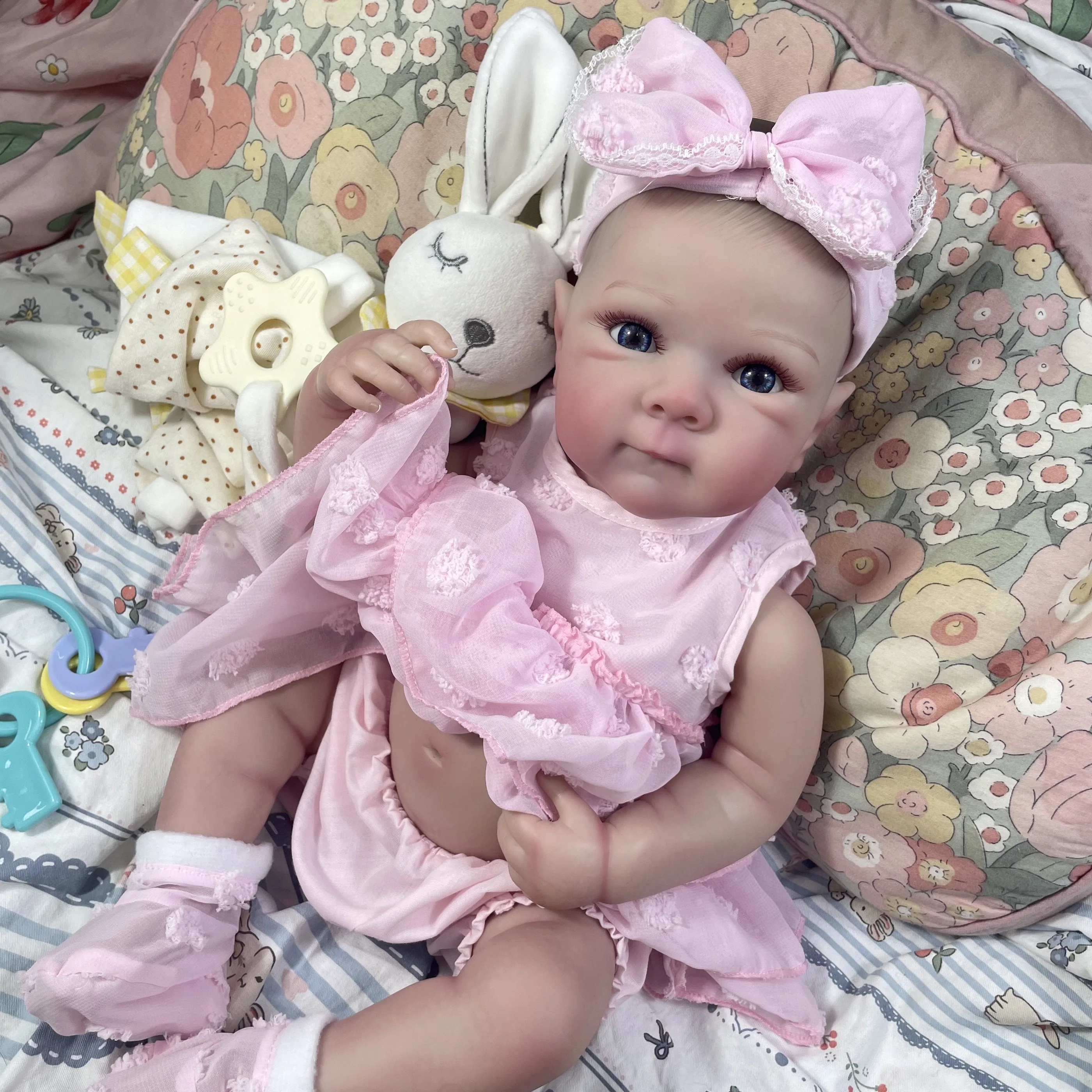 MRB 18-calowa wykończona lalka Reborn Baby Doll Pełna silikonowa winylowa dziewczyna Zmywalna bettie z malowaną realistyczną skórą 3D Reborn Świąteczna zabawka