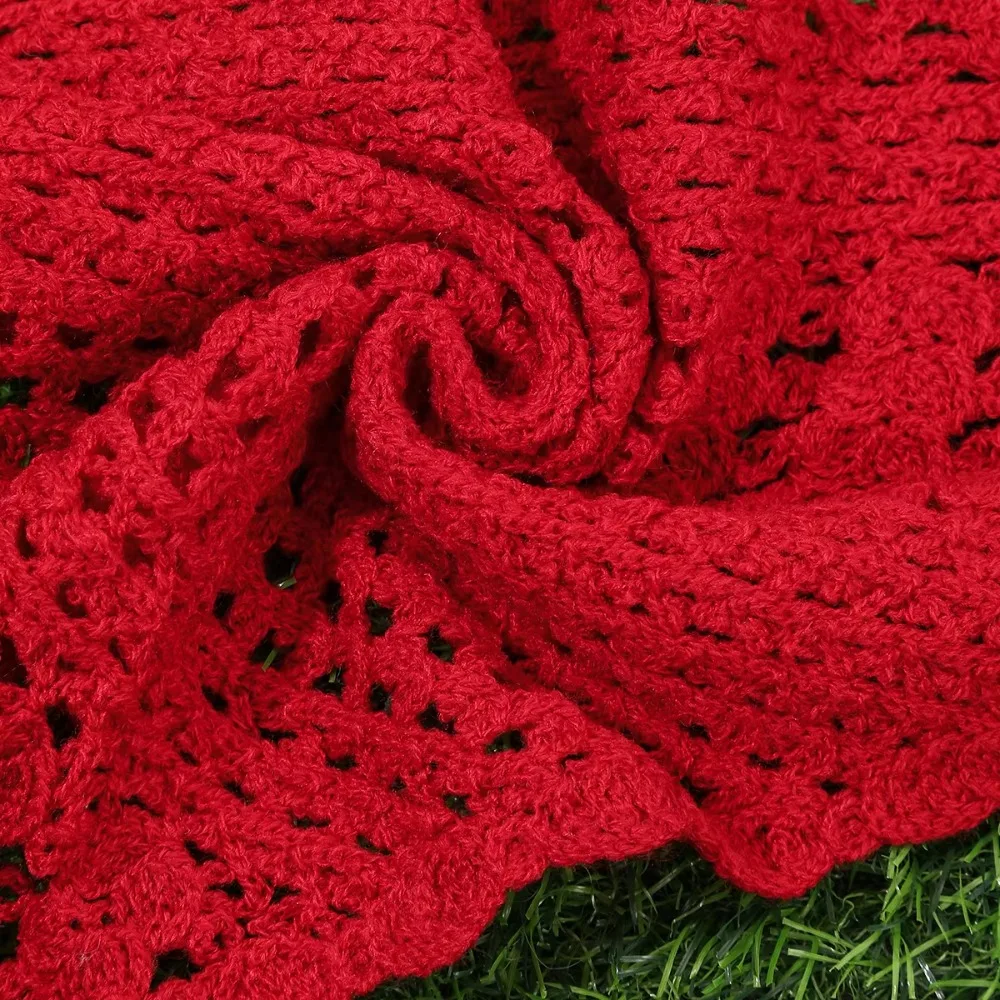 Sweet Hollow Out Knitted Headband Handmade Solid Color Hair Scarf Soft Crochet Headwrap Women