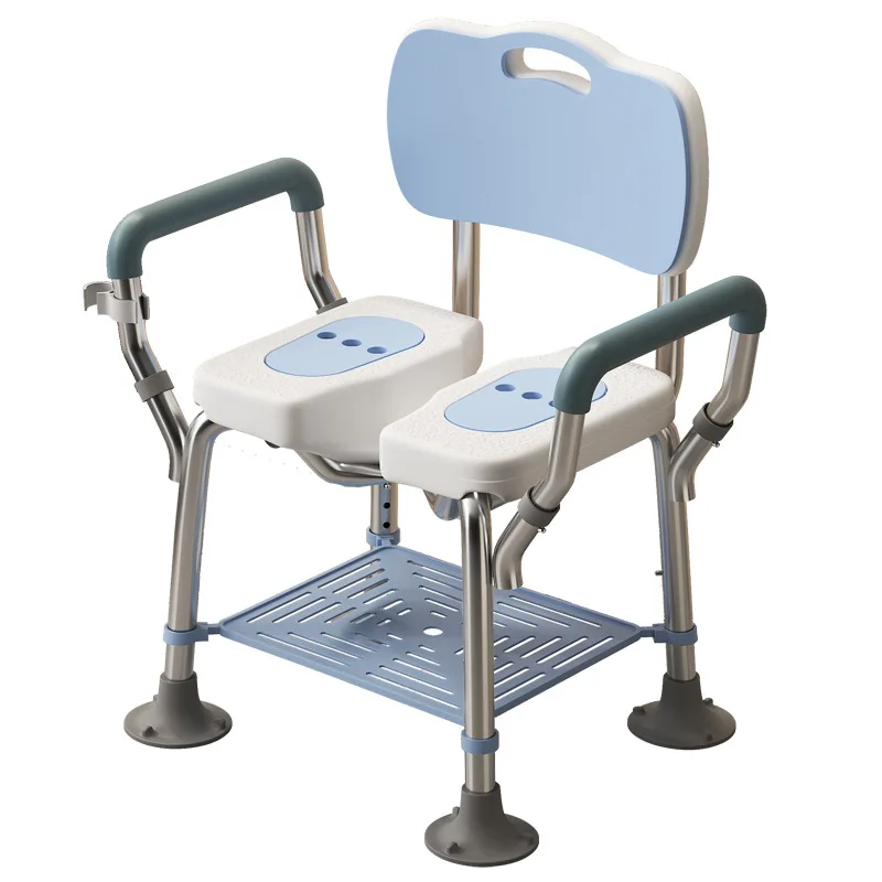Customizable Shower Chair with Anti-Slip Pad Bath Chair Safe Bath for Seniors Comfortable Assist Bath Stool Height