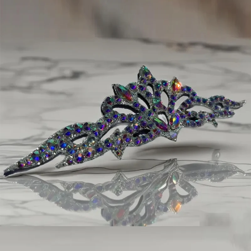 라인스톤 크라운 소녀 헤어 액세서리 리듬체조 치어리딩 댄스 대회 헤드웨어