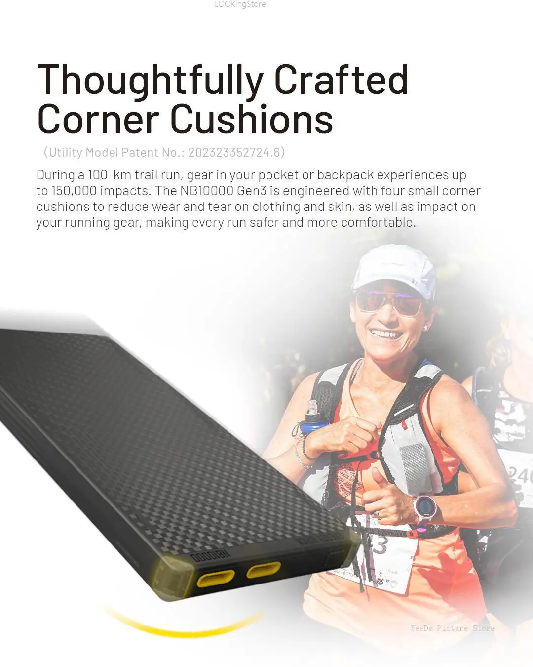 بنك طاقة محمول خفيف الوزن للغاية من Nitecore-Fiber ، شحن سريع ، iPhone ، NB10000 ، GEN3 ، Carbon mAh