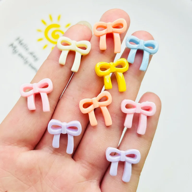 30 Pcs New Kawaii Cartoon Mixed Color Bow Knot Resin Scrapbook Diy Decorative Hair Clip, Pendant Jewelry Manicure Accessories