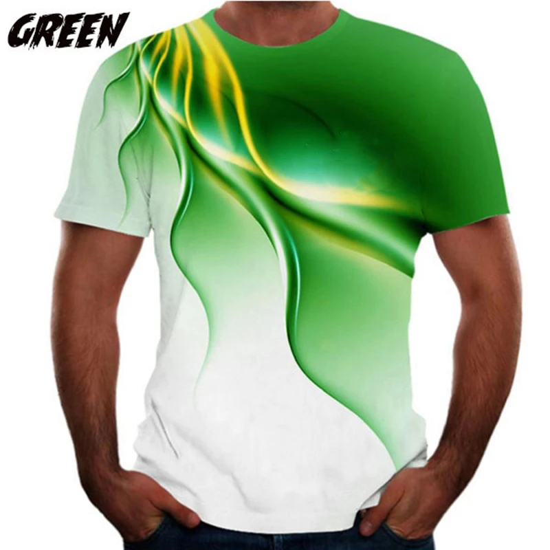 Summer Men 3d Printed Street Personality Fun T-Shirt Fashion O Collar Short Sleeve Loose Casual Sports Plus Size Top Clothing