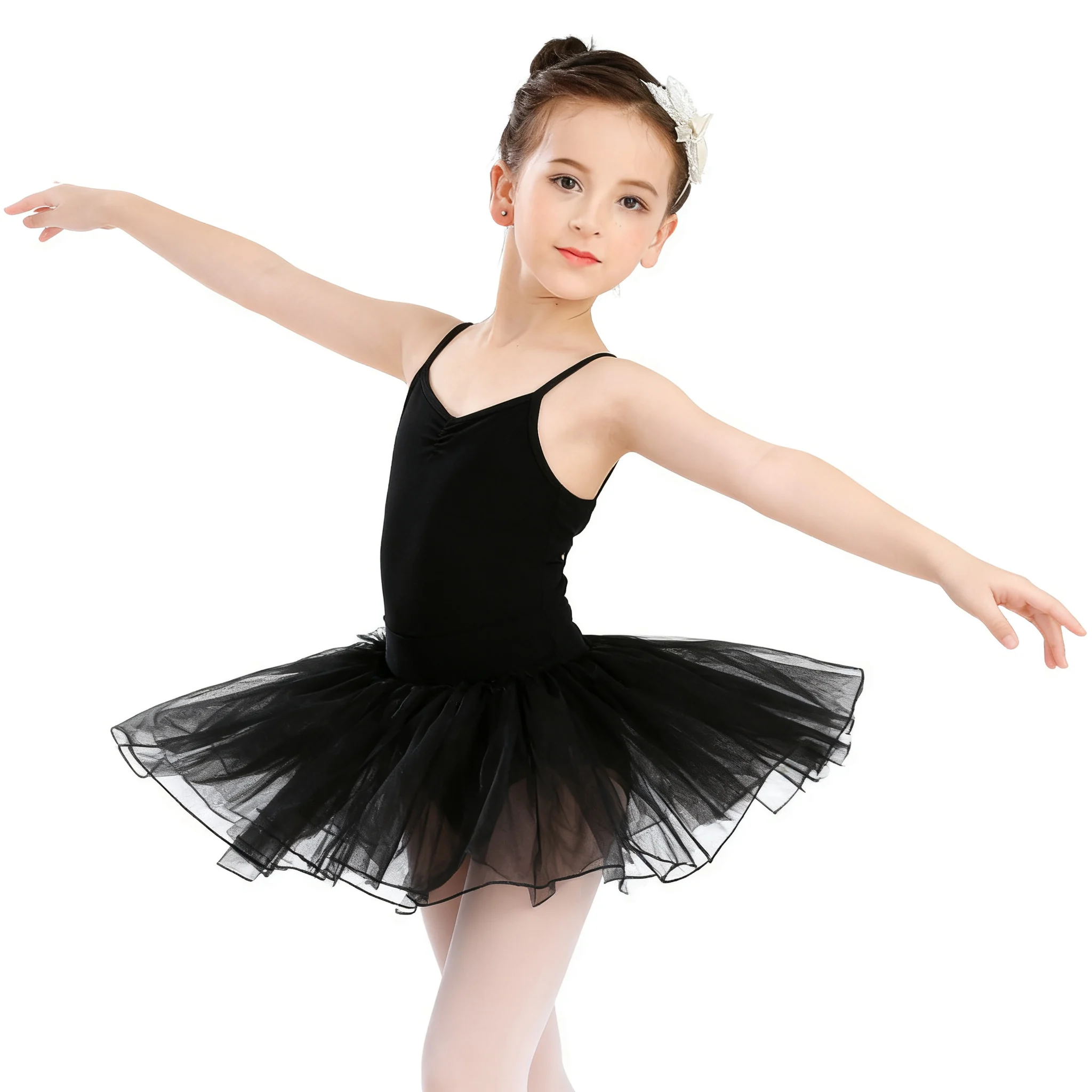 Black Tard For Girls Soft Close-fitting Dance Tard Composed Of 92 Cotton And 8 Spandex 145-155cm