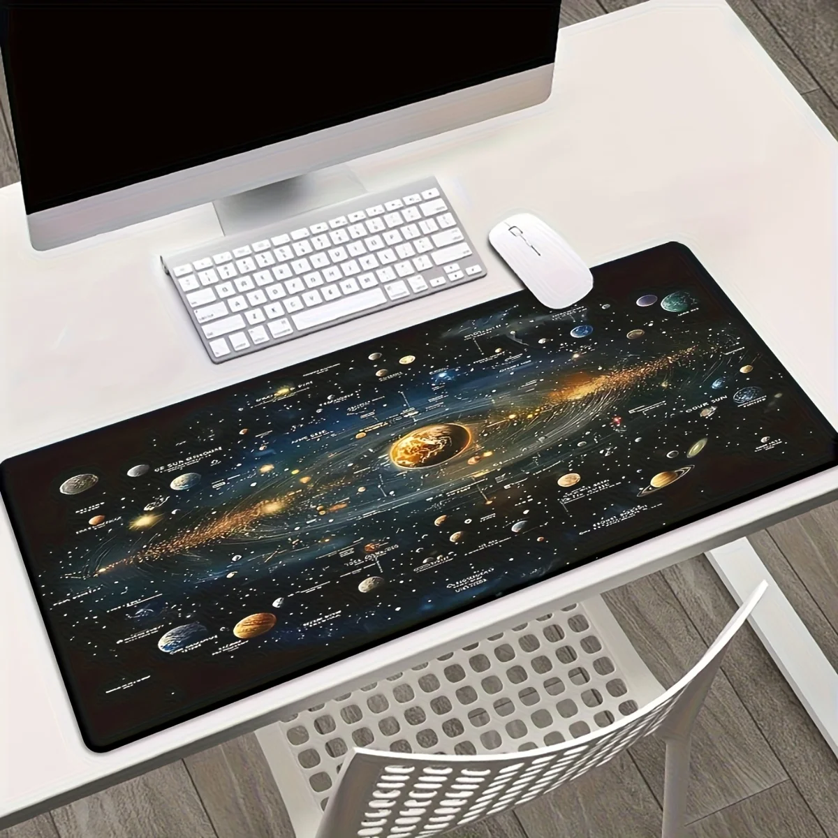 Solar System Galaxy Desk Mat Large Gaming Mouse Pad Non-Slip Rubber Base Computer Accessory