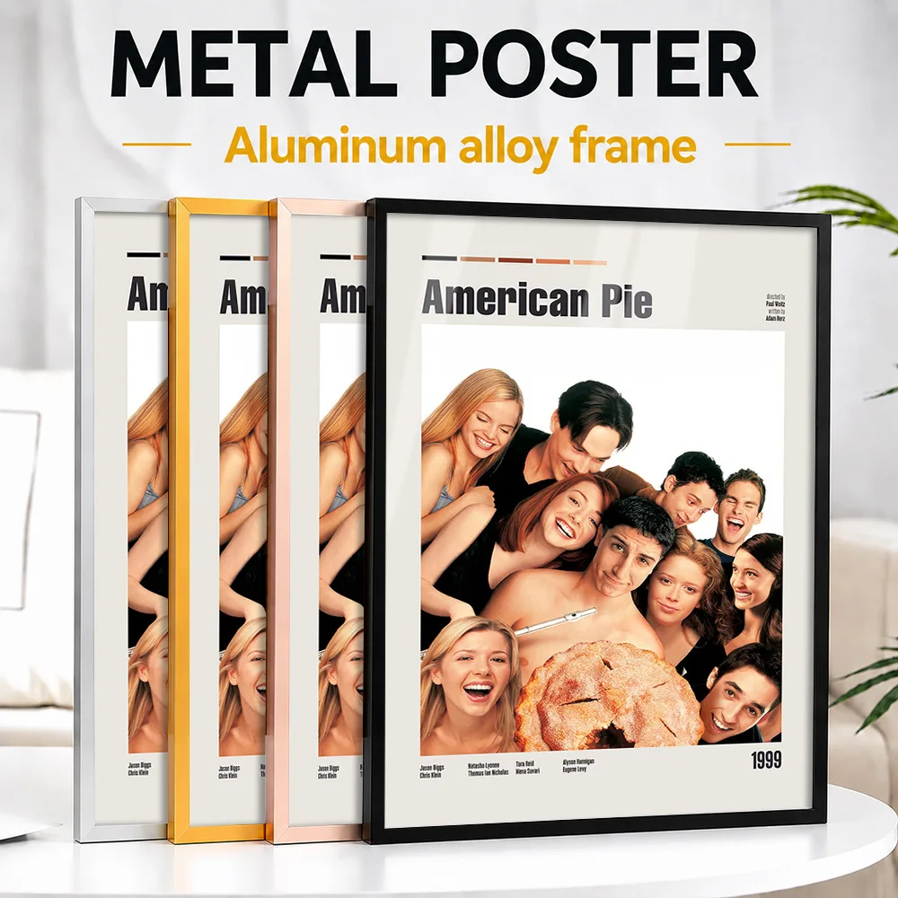 American Pie Movie Framed Aluminum Metal Poster Customized Screen Tribute Wall Art Perfect Within Media Room As Story Lovers