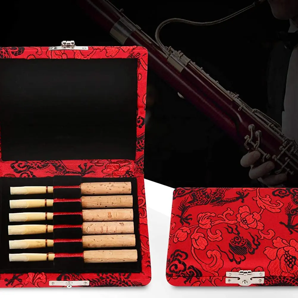 

Reed Box Durable Solid Wood Breathable Oboe Holder Small Size Easy Carry Ventilation Holes Protect Reeds Securely Storage Case