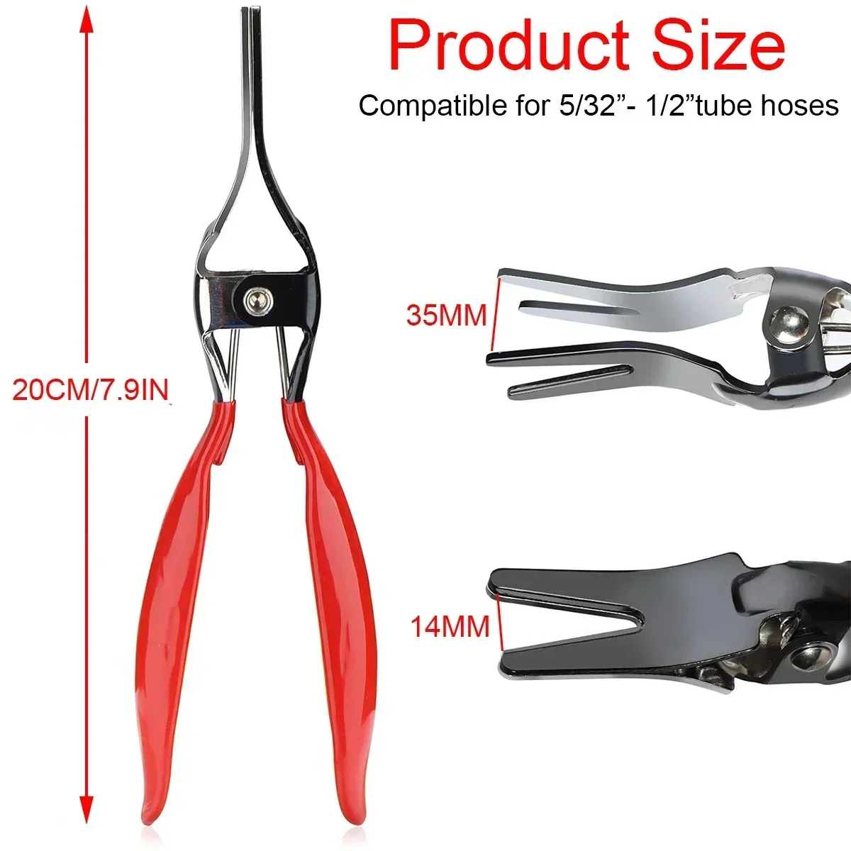 Angled Car Hose Seal Remover Plier - Durable Auto Fuel & Vacuum Line Hose Separator for Pipe Removal in Auto Repair