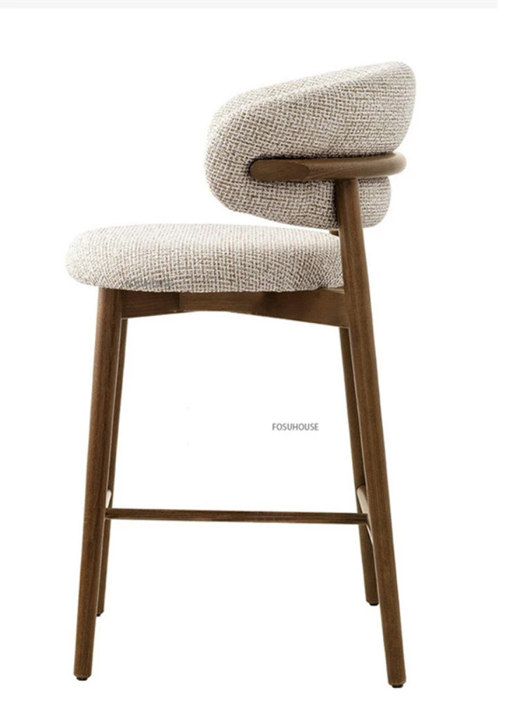 Taburete moderno madera maciza para el hogar, silla de Bar nórdica para sala estar, cocina, tela ligera lujo, Isola, Cucina