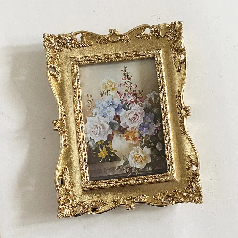 

Американская фоторамка из смолы, фоторамка для спальни из искусственной смолы, резная Золотая фоторамка
