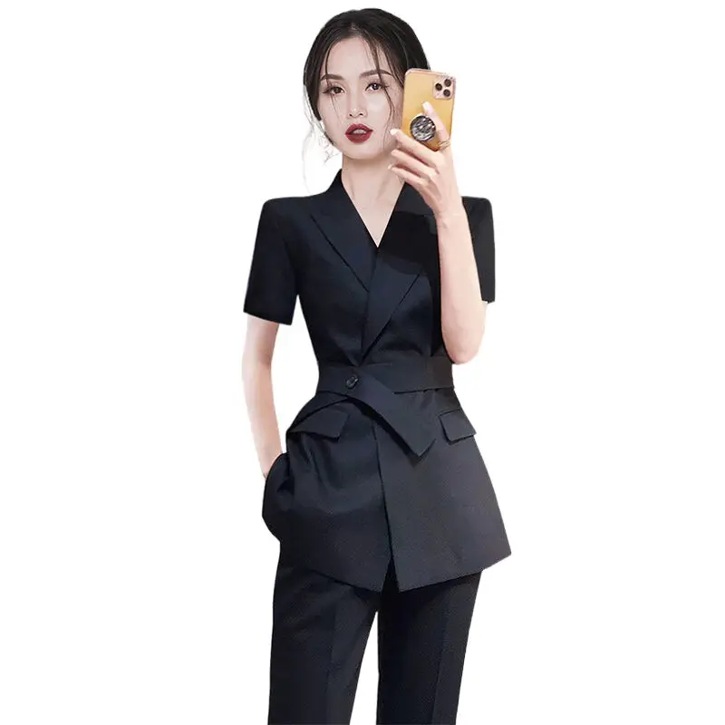 Professional Set Women\'s 2024 Spring/Summer Korean Edition Foreigner Fashionable and Advanced Sense Age Reducing Two Piece Set