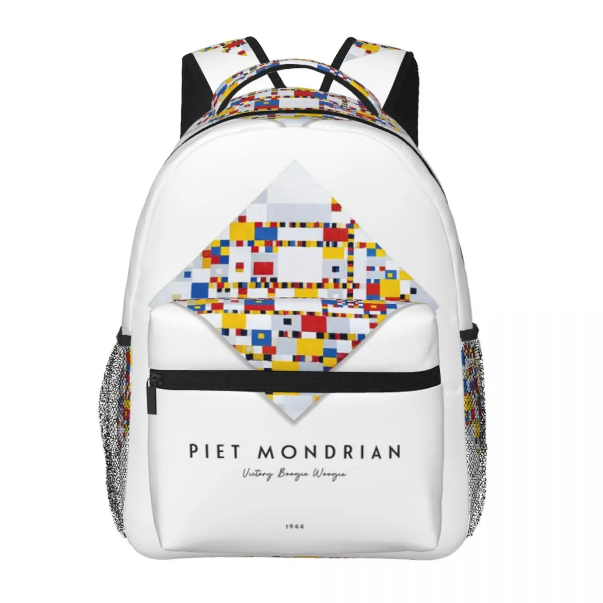 Victory Boogie Woogie With Text By Mondrian Backpack Student BookBag Children School Bag Computer Shoulder Bags for Men Women