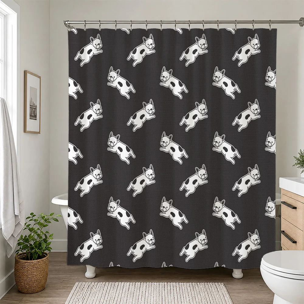 Highly Durable Waterproof Dog Pattern Shower Curtain for Bathroom Decor Cute Cartoon Puppy Print Novel Shower Liner