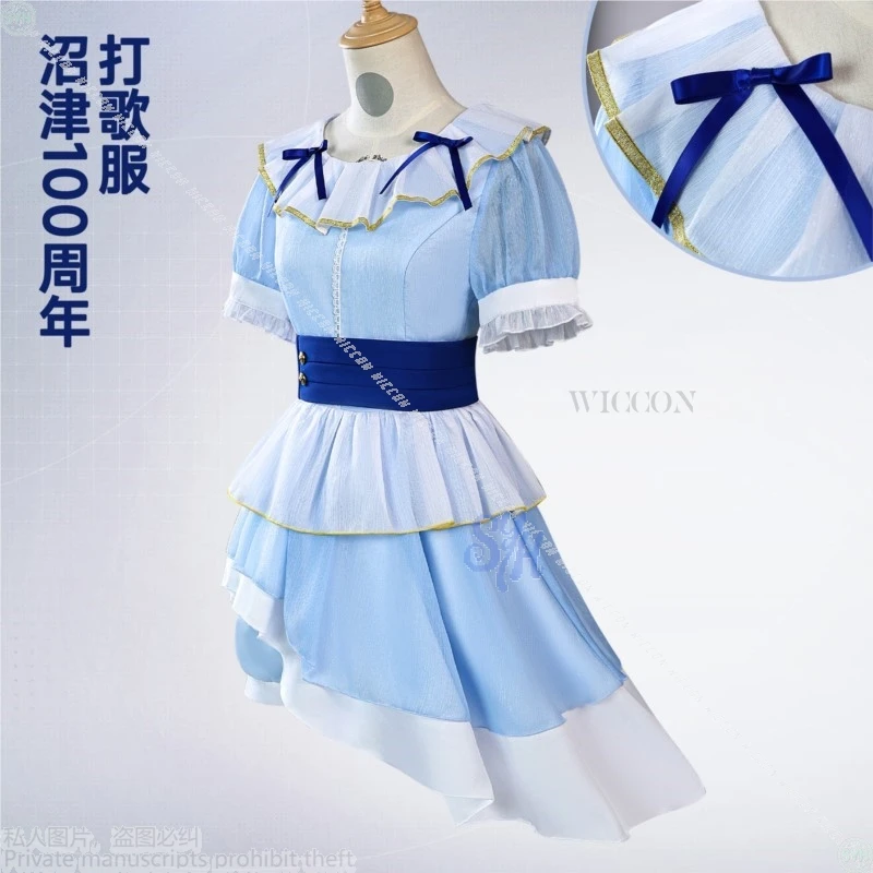 

Anime Lovelive Sunshine Cosplay Aqours Watanabe You Numazu 100th Anniversary disfraz Kawaii Blue Dress Sweet Lolita Halloween
