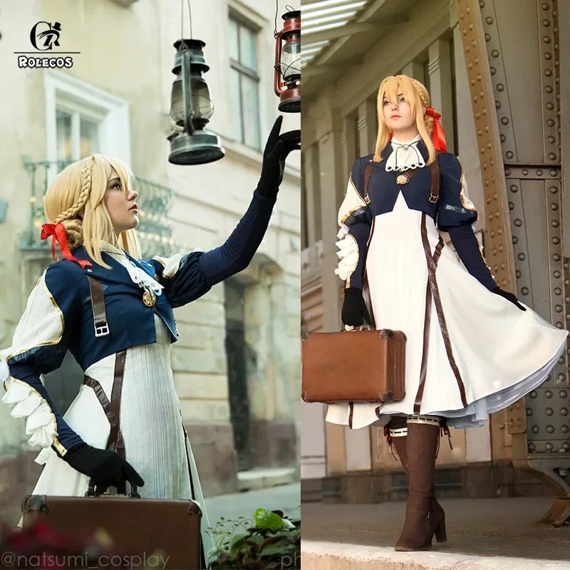 FC6ROLECOS Violet Evergarden Parrucca Cosplay Bionda Capelli Sintetici Violet Evergarden Anime Parrucche Cosplay Con Nastro Rosso @ FC8!
