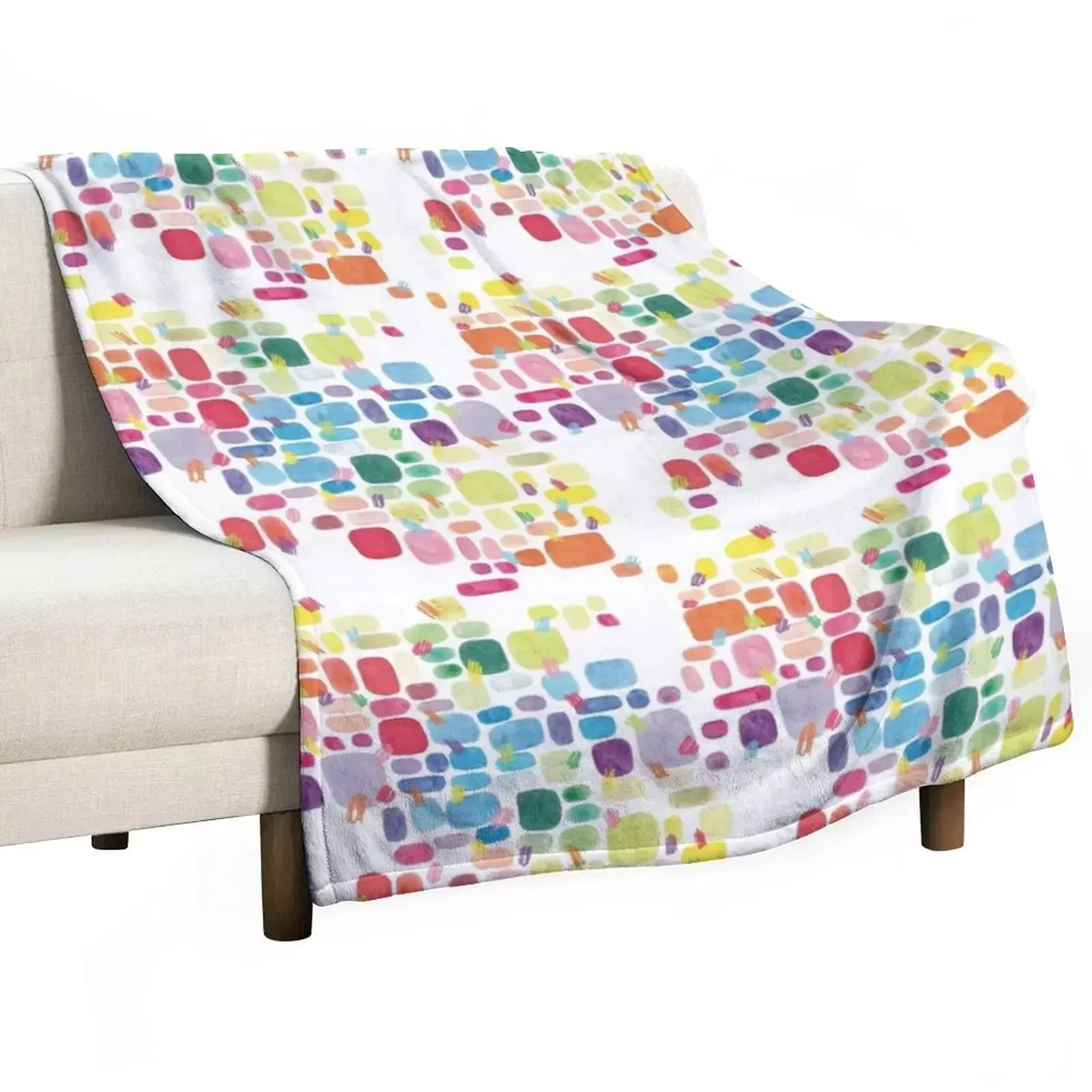 Abstract Colourful Paint Swatches and Pencil Scribbles Throw Blanket blankets and throws Blankets For Bed Plush Flannel Blankets