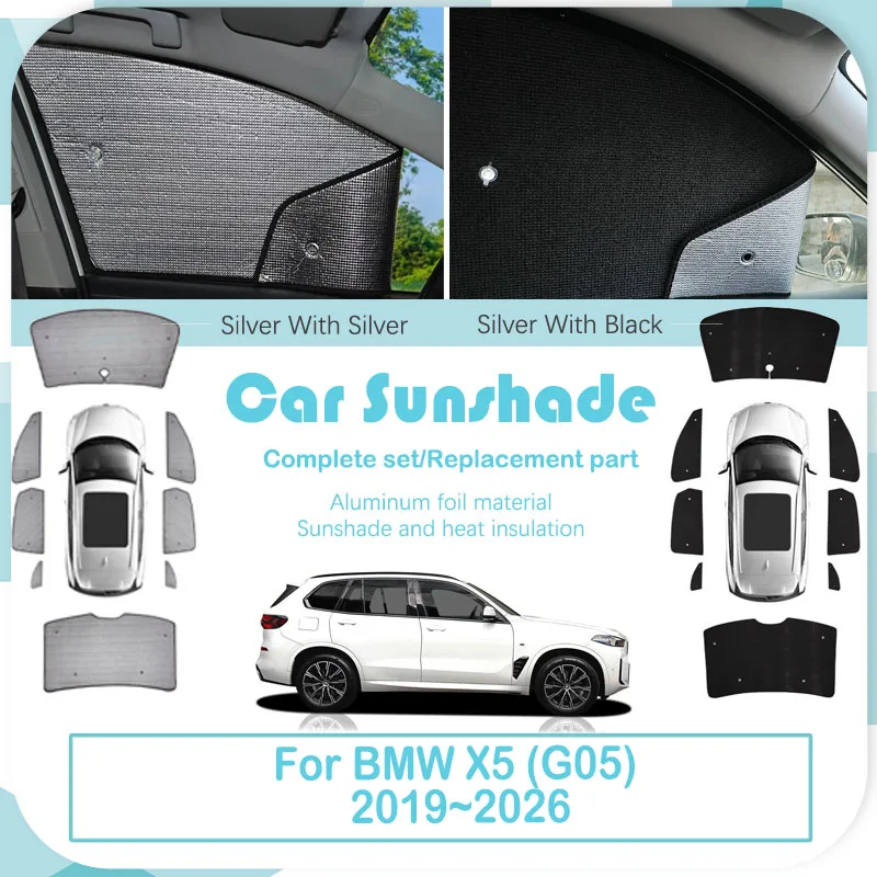 Car Coverage Sunshades For BMW X5 G05 2019~2026 Anti-UV Pad Side Window Visor Windshield Sun Shades Curtain Mat Auto Accessories