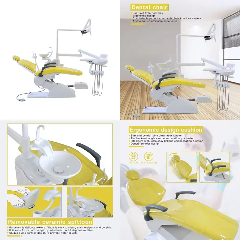 24V LED Light for Dental Chair Manufacturer Fauteuil Dentaire Best Brands with Pointed Top 10 Dental Chairs Ajax