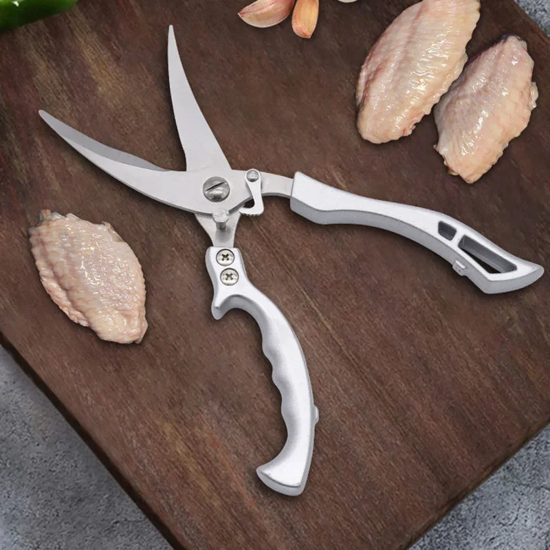 Dobeli-Tijeras de acero inoxidable para el hogar, tijeras de cocina para barbacoa, verduras, mango de aleación de aluminio, potentes tijeras para huesos de pollo