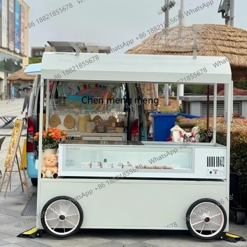 Shopping mall ice cream stall cart mobile supermarket stall promotion desk dessert sales